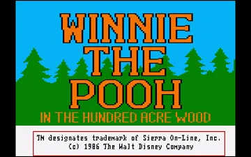 Winnie the Pooh in the Hundred Acre Wood screen shot title